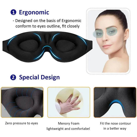 3D Contoured Sleep Mask Blackout Eye Cover - Driftwood - Sleep Galleria