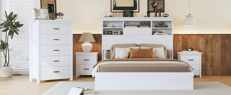 4 - Piece American Traditional White Solid Wood Bedroom Set - Driftwood - Sleep Galleria