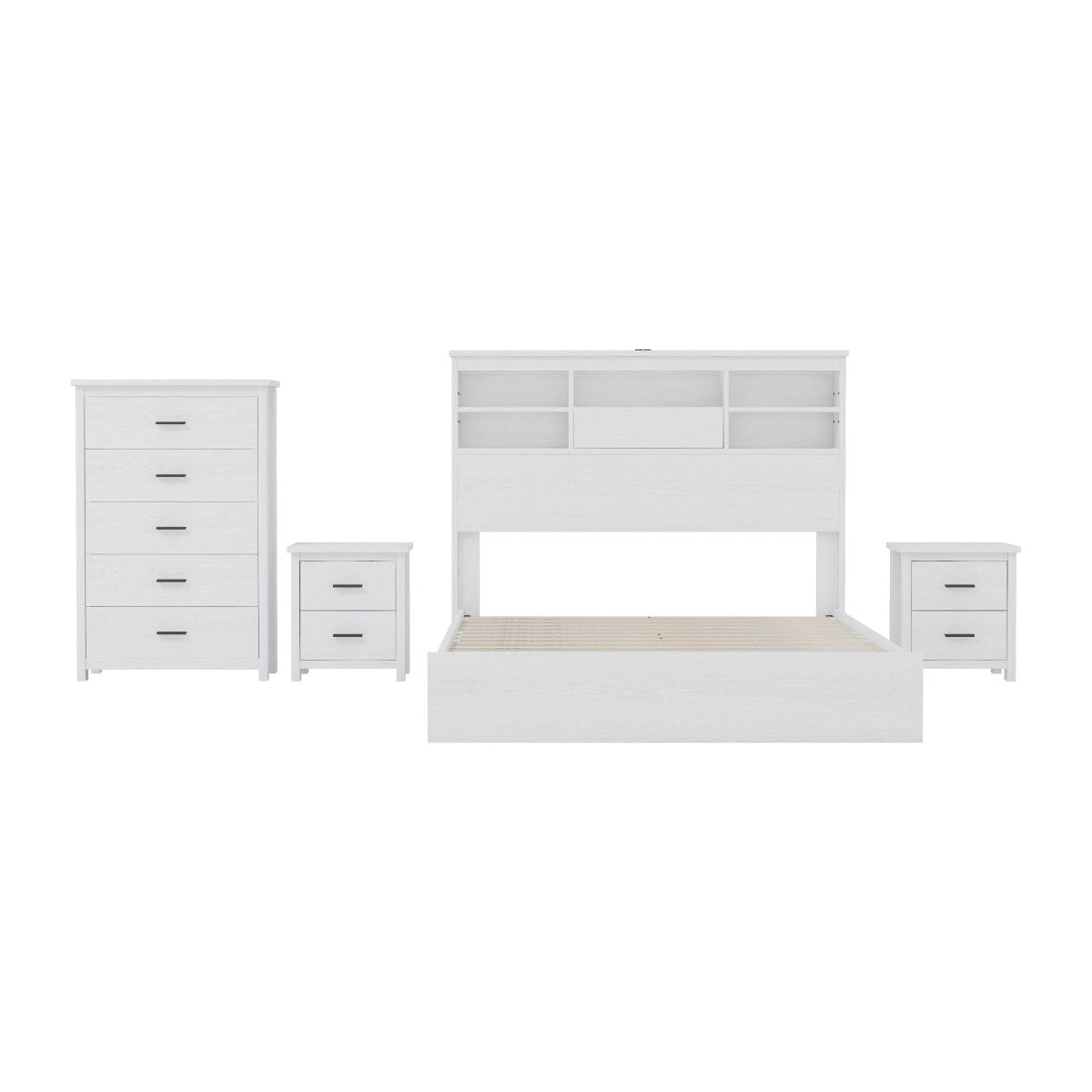 4-Piece American Traditional White Solid Wood Bedroom Set - Sleep Galleria