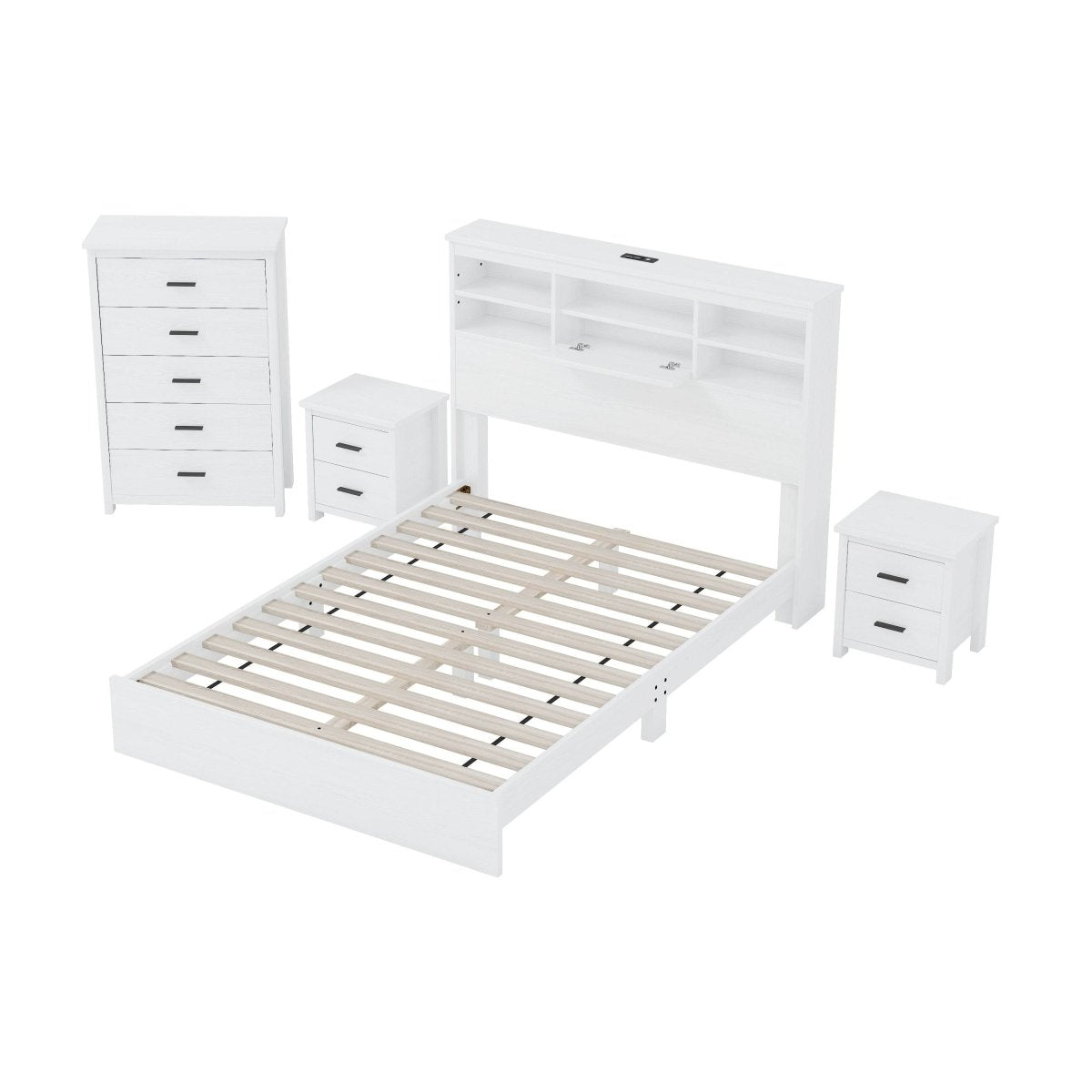 4-Piece American Traditional White Solid Wood Bedroom Set - Sleep Galleria