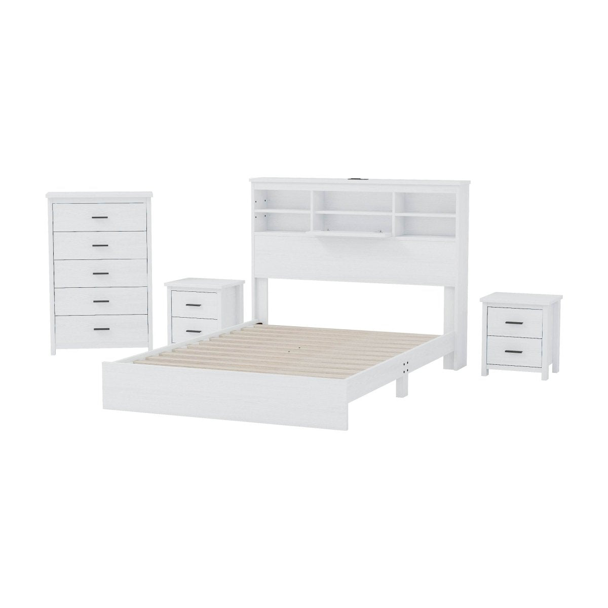 4-Piece American Traditional White Solid Wood Bedroom Set - Sleep Galleria