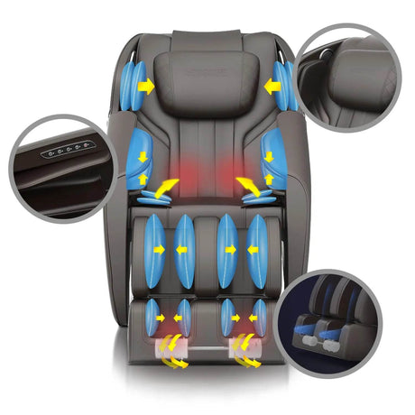 4D Zero Gravity Shiatsu Full Body Massage Chair - Driftwood - Sleep Galleria