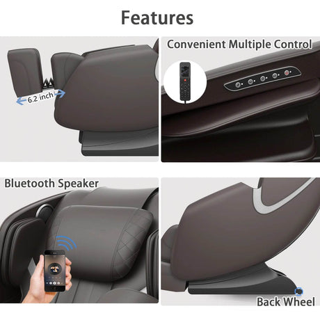 4D Zero Gravity Shiatsu Full Body Massage Chair - Driftwood - Sleep Galleria