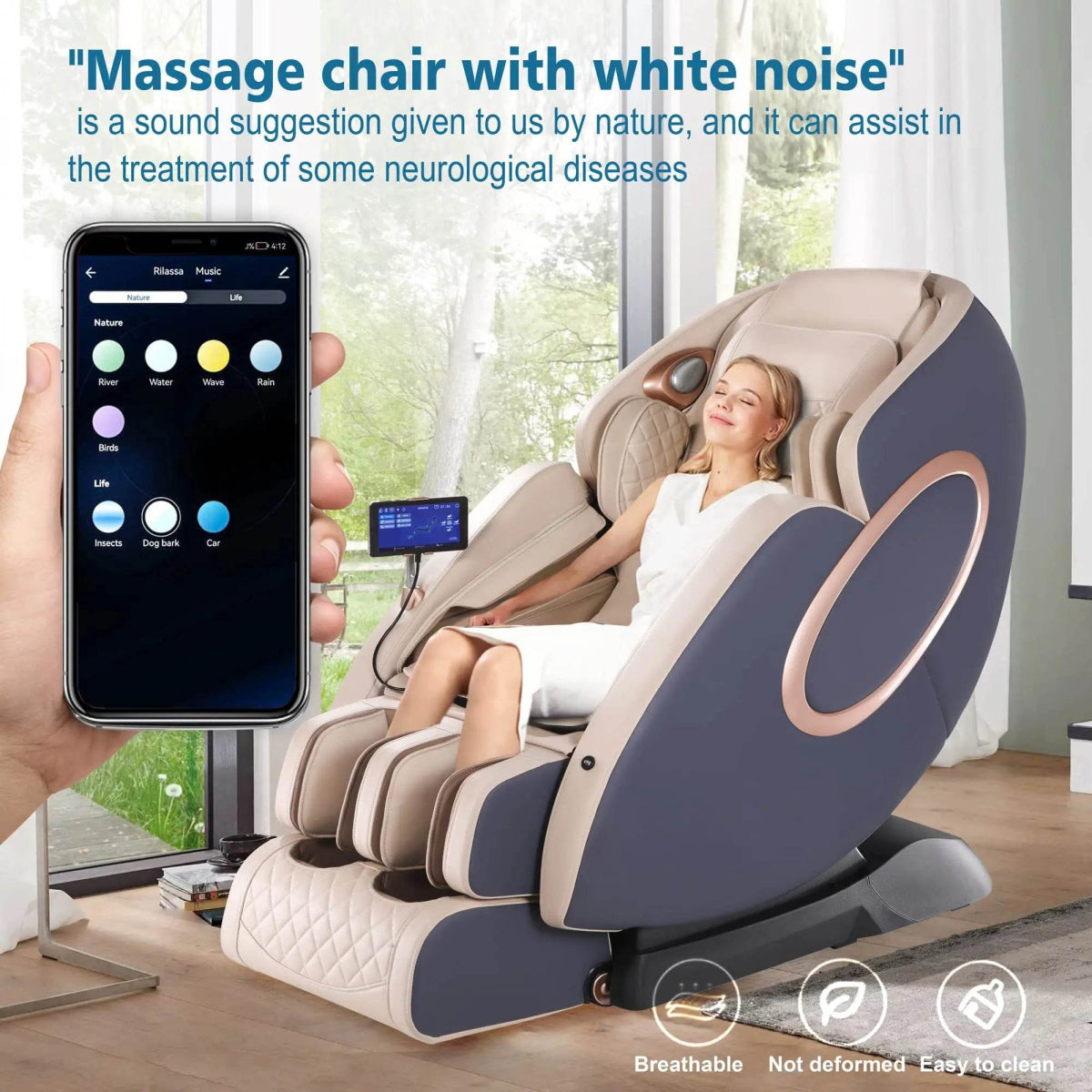 4D Zero Gravity SL-Track Full Body Shiatsu Massage Chair - Sleep Galleria