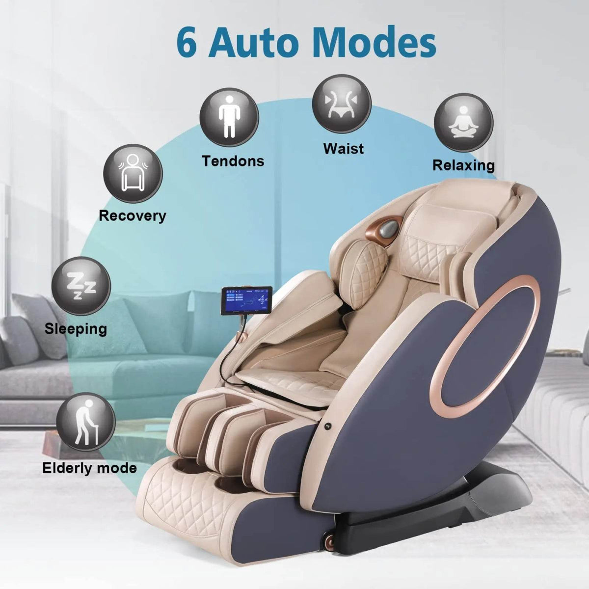 4D Zero Gravity SL-Track Full Body Shiatsu Massage Chair - Sleep Galleria