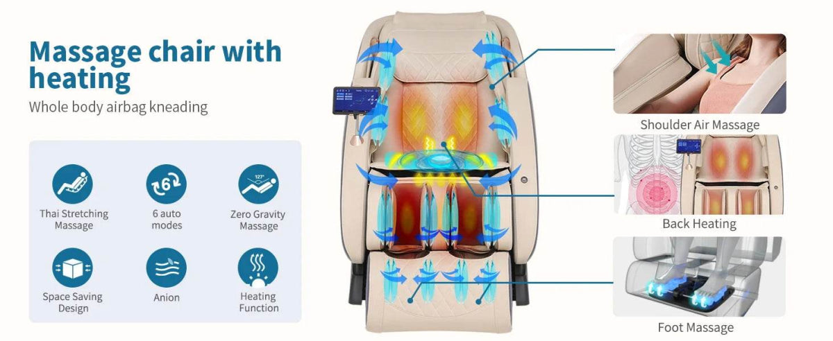 4D Zero Gravity SL-Track Full Body Shiatsu Massage Chair - Sleep Galleria
