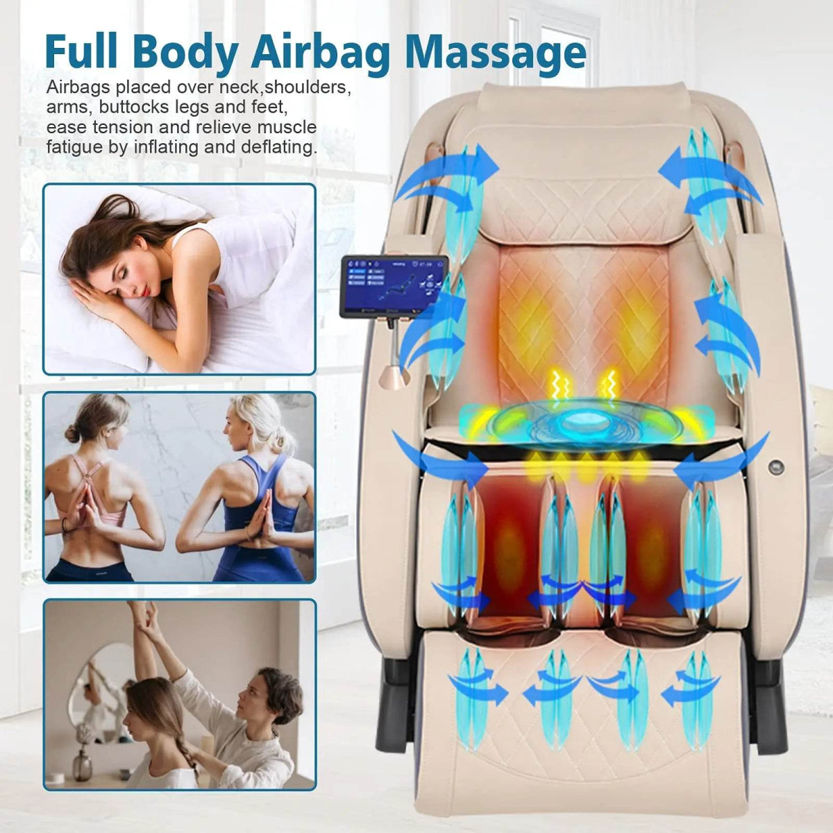 4D Zero Gravity SL-Track Full Body Shiatsu Massage Chair - Sleep Galleria