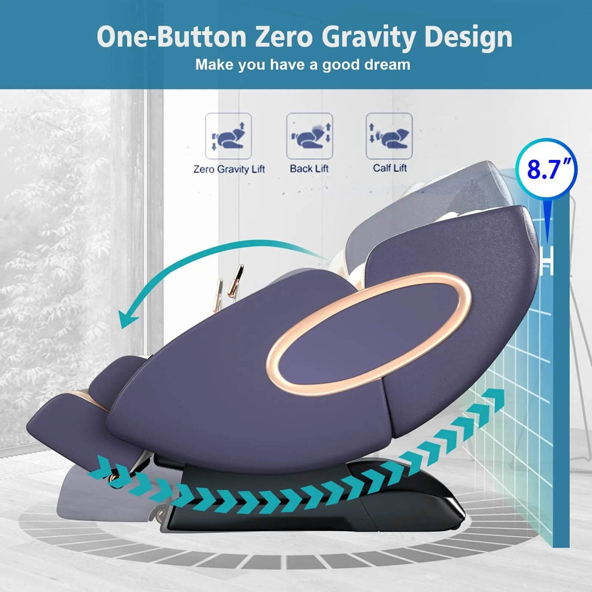 4D Zero Gravity SL-Track Full Body Shiatsu Massage Chair - Sleep Galleria