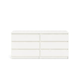 6-Drawer Freestanding White Particle Board Dresser - Sleep Galleria