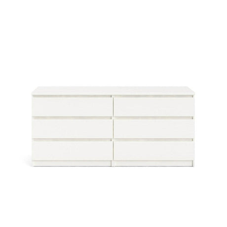 6-Drawer Freestanding White Particle Board Dresser - Sleep Galleria