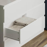 6-Drawer Freestanding White Particle Board Dresser - Sleep Galleria