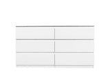 6-Drawer Freestanding White Particle Board Dresser - Sleep Galleria