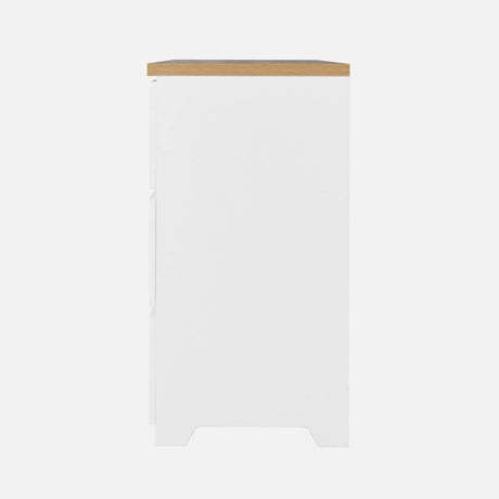 6-Drawer White Particle Board Storage Dresser Cabinet - Sleep Galleria