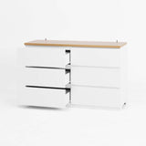 6-Drawer White Particle Board Storage Dresser Cabinet - Sleep Galleria