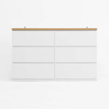6-Drawer White Particle Board Storage Dresser Cabinet - Sleep Galleria