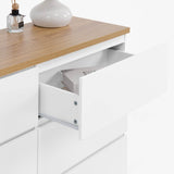 6-Drawer White Particle Board Storage Dresser Cabinet - Sleep Galleria