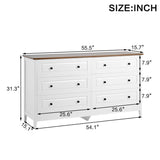 6-Drawer White Wood Bedroom Dresser With Metal Handles - Sleep Galleria