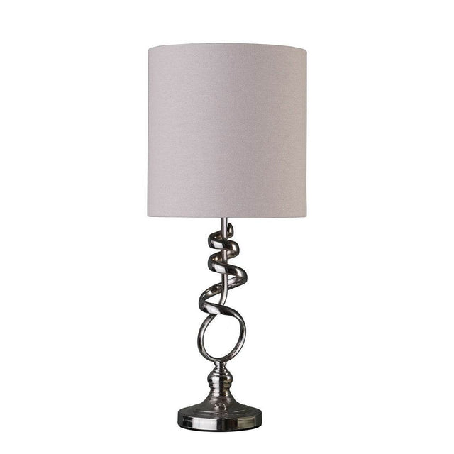 Abstract 21.5 - Inch Brushed Silver Metal Table Lamp - Driftwood - Sleep Galleria