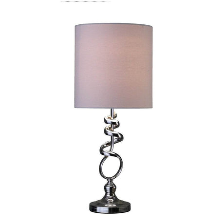 Abstract 21.5-Inch Brushed Silver Metal Table Lamp - Sleep Galleria