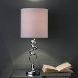 Abstract 21.5 - Inch Brushed Silver Metal Table Lamp - Driftwood - Sleep Galleria