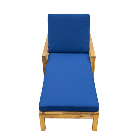 Acacia Wood Outdoor Lounge Chair With Adjustable Backrest - Driftwood - Sleep Galleria