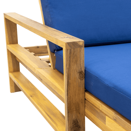 Acacia Wood Outdoor Lounge Chair With Adjustable Backrest - Driftwood - Sleep Galleria