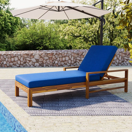 Acacia Wood Outdoor Lounge Chair With Adjustable Backrest - Driftwood - Sleep Galleria