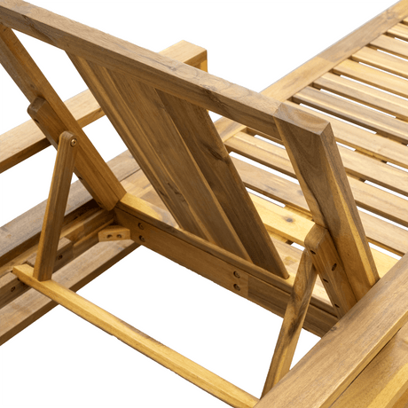 Adjustable Acacia Wood Outdoor Lounge Chair With Foam Cushion - Driftwood - Sleep Galleria