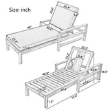 Adjustable Acacia Wood Outdoor Lounge Chair With Foam Cushion - Sleep Galleria