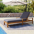 Adjustable Acacia Wood Outdoor Lounge Chair With Foam Cushion - Sleep Galleria