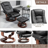 Adjustable Faux Leather Swivel Recliner Chair With Ottoman - Sleep Galleria