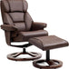 Adjustable Faux Leather Swivel Recliner Chair With Ottoman - Driftwood - Sleep Galleria