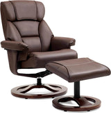 Adjustable Faux Leather Swivel Recliner Chair With Ottoman - Sleep Galleria
