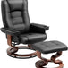 Adjustable Faux Leather Swivel Recliner Chair With Ottoman - Driftwood - Sleep Galleria