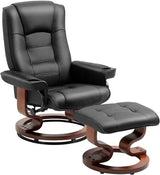 Adjustable Faux Leather Swivel Recliner Chair With Ottoman - Sleep Galleria