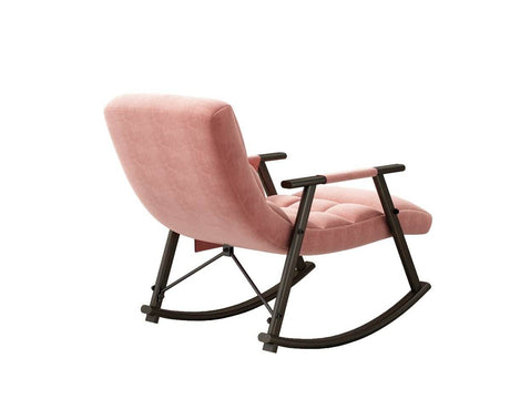 Adjustable Velvet Upholstered Folding Rocking Chair - Sleep Galleria