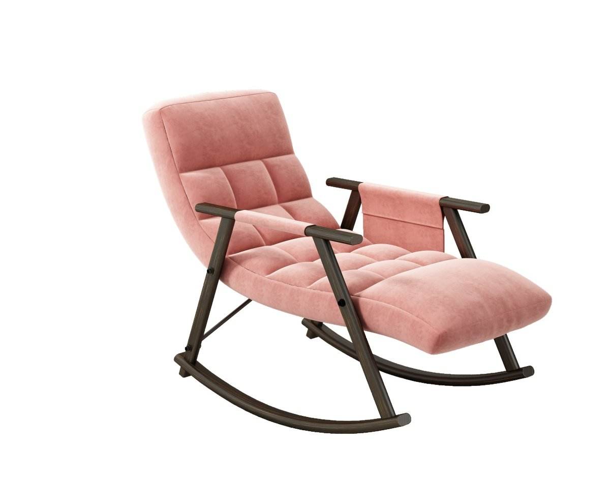 Adjustable Velvet Upholstered Folding Rocking Chair - Sleep Galleria