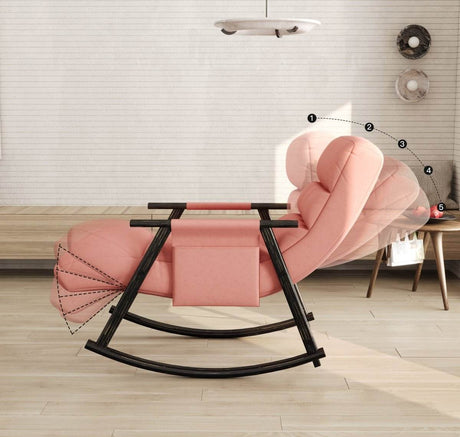 Adjustable Velvet Upholstered Folding Rocking Chair - Sleep Galleria
