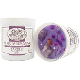 Amber Scented Soy Wax Candle With Healing Crystals - Driftwood - Sleep Galleria