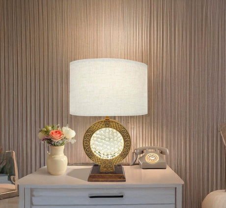 Antique Polyresin Table Lamp With Floating Crystal Decor - Driftwood - Sleep Galleria