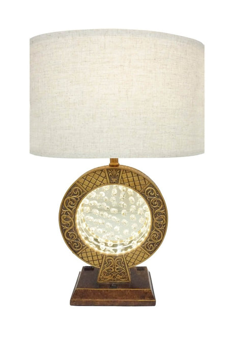 Antique Polyresin Table Lamp With Floating Crystal Decor - Driftwood - Sleep Galleria