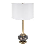Artistic Aluminum And Glass Table Lamp With Drum Shade - Sleep Galleria