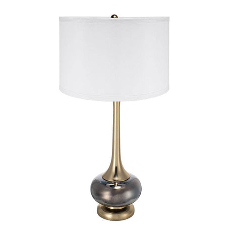Artistic Aluminum And Glass Table Lamp With Drum Shade - Sleep Galleria