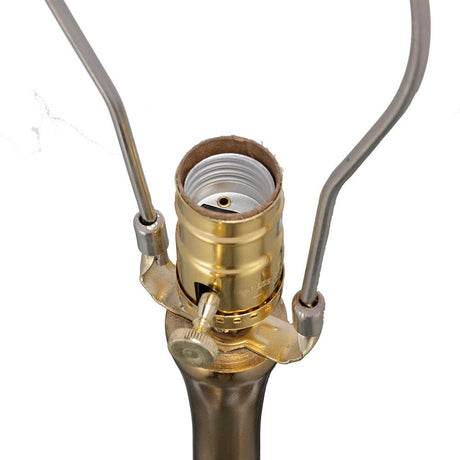 Artistic Aluminum And Glass Table Lamp With Drum Shade - Sleep Galleria