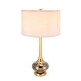 Artistic Aluminum And Glass Table Lamp With Drum Shade - Sleep Galleria