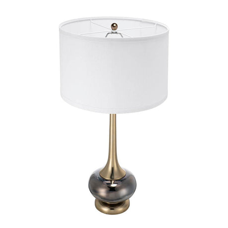 Artistic Aluminum And Glass Table Lamp With Drum Shade - Sleep Galleria