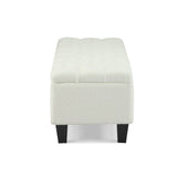 Beige Boucle Storage Ottoman Bench With Foam Cushion - Sleep Galleria