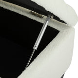 Beige Boucle Storage Ottoman Bench With Foam Cushion - Sleep Galleria