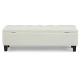 Beige Boucle Storage Ottoman Bench With Foam Cushion - Sleep Galleria