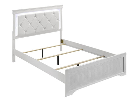 Blaze Modern 4 - Piece Bedroom Set With LED Bed Frame - Driftwood - Sleep Galleria